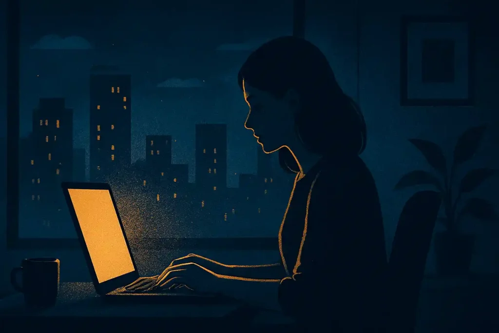 Ilustrasi Generasi di Bawah Cahaya Layar