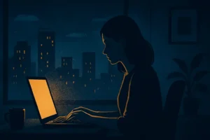 Ilustrasi Generasi di Bawah Cahaya Layar