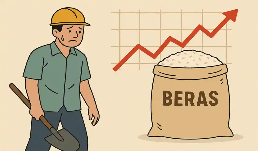 Ilustrasi Kerja Keras vs Harga Beras: Siapa yang Menang?
